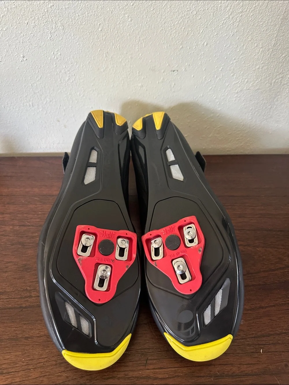 soulcycle Black Cycling Shoes with Yellow Detailing